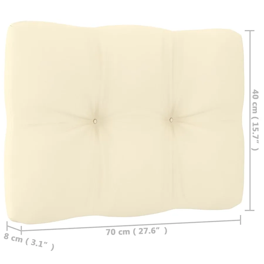 Canapé d'angle de jardin avec coussins crème Bois de pin massif - 18