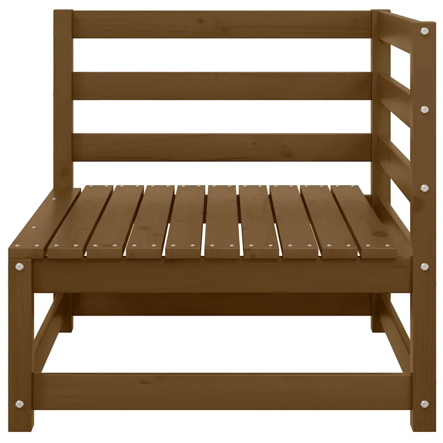 Canapé d'angle de jardin avec coussins crème Bois de pin massif - 5