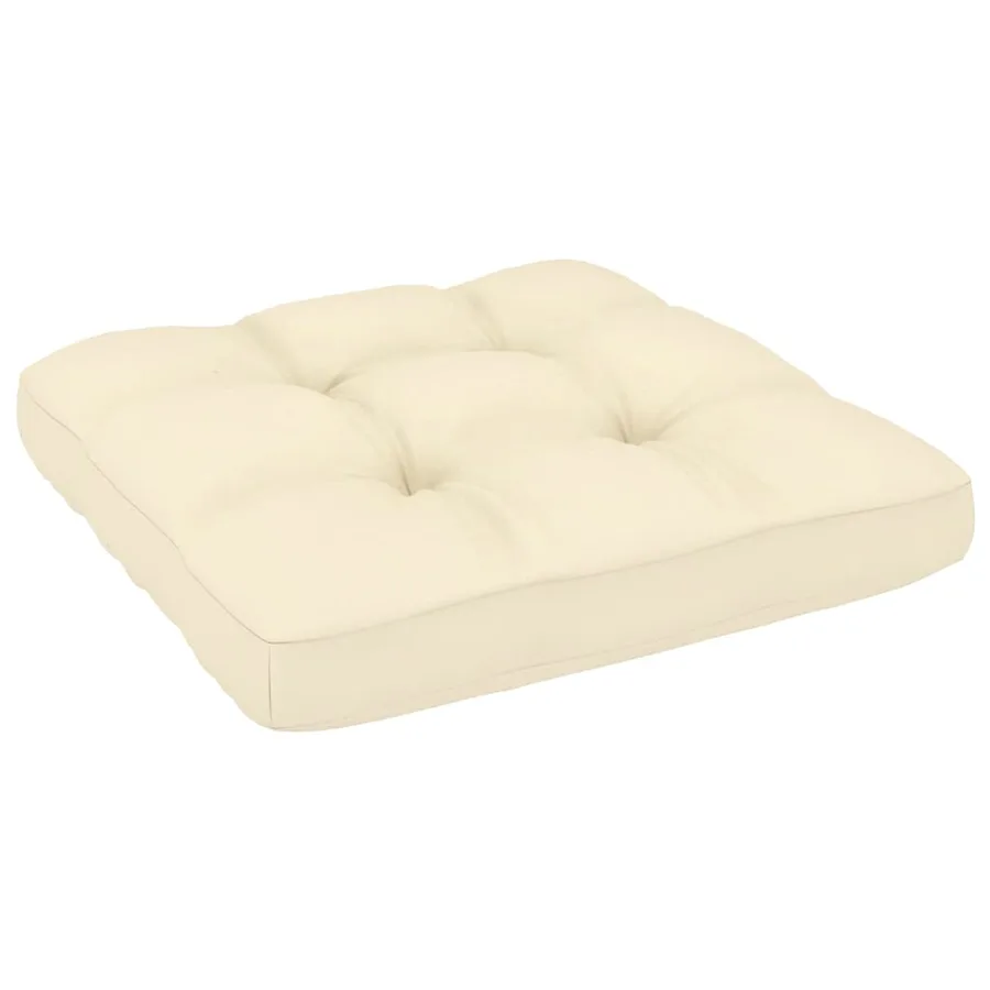 Canapé d'angle de jardin avec coussins crème Bois de pin massif - 9