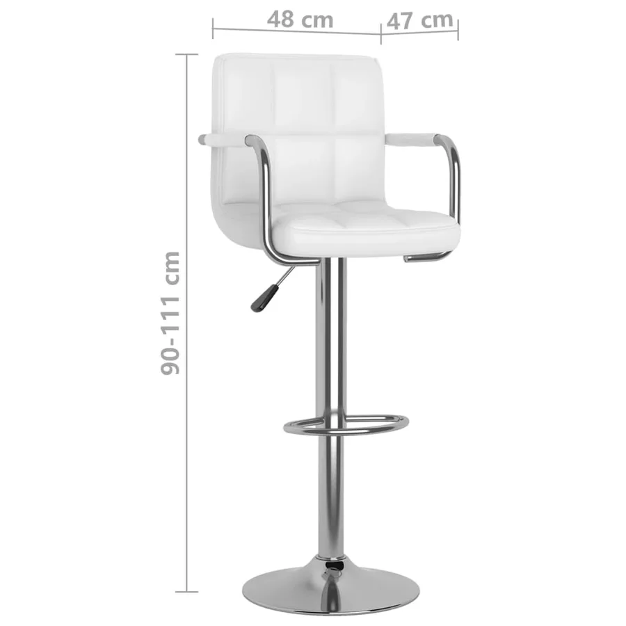 Tabourets de bar lot de 2 blanc similicuir - 10