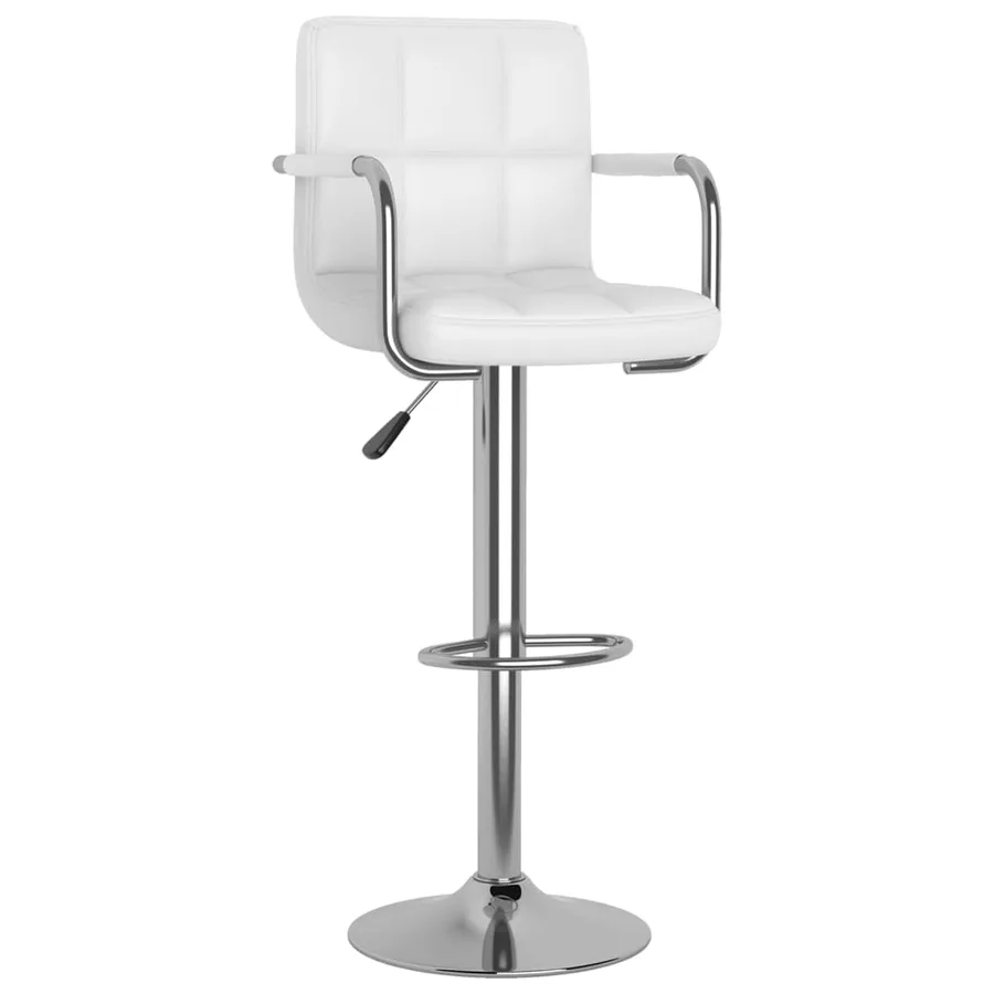 Tabourets de bar lot de 2 blanc similicuir - 3