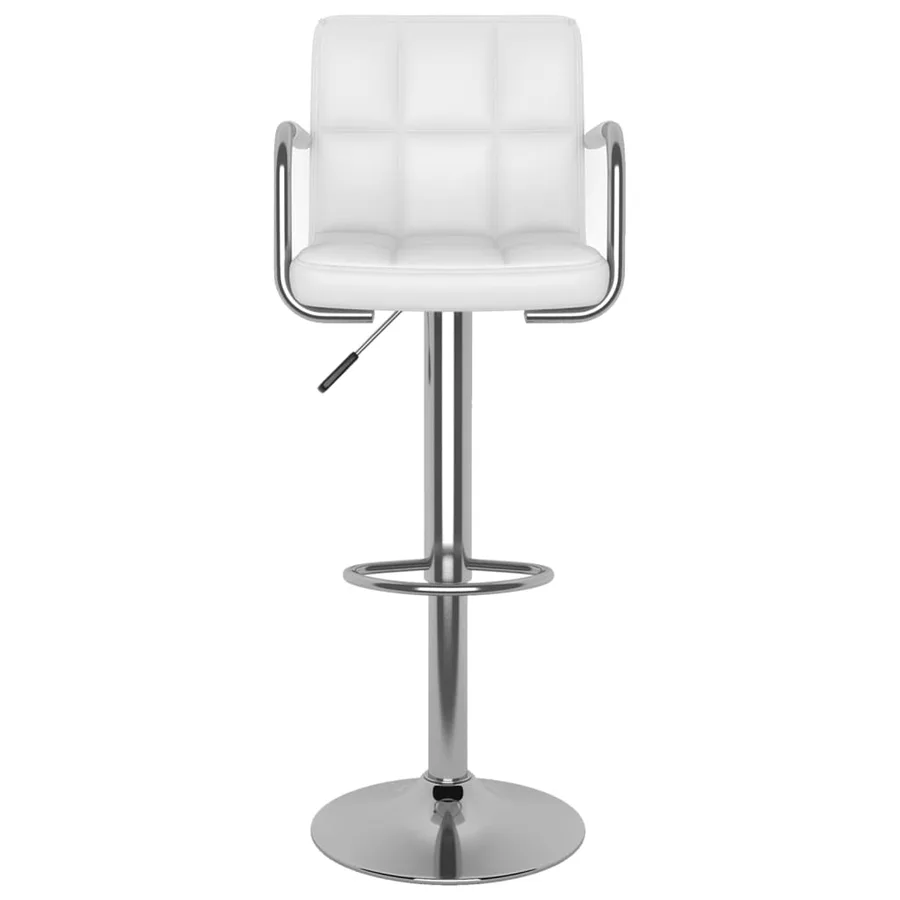 Tabourets de bar lot de 2 blanc similicuir - 4