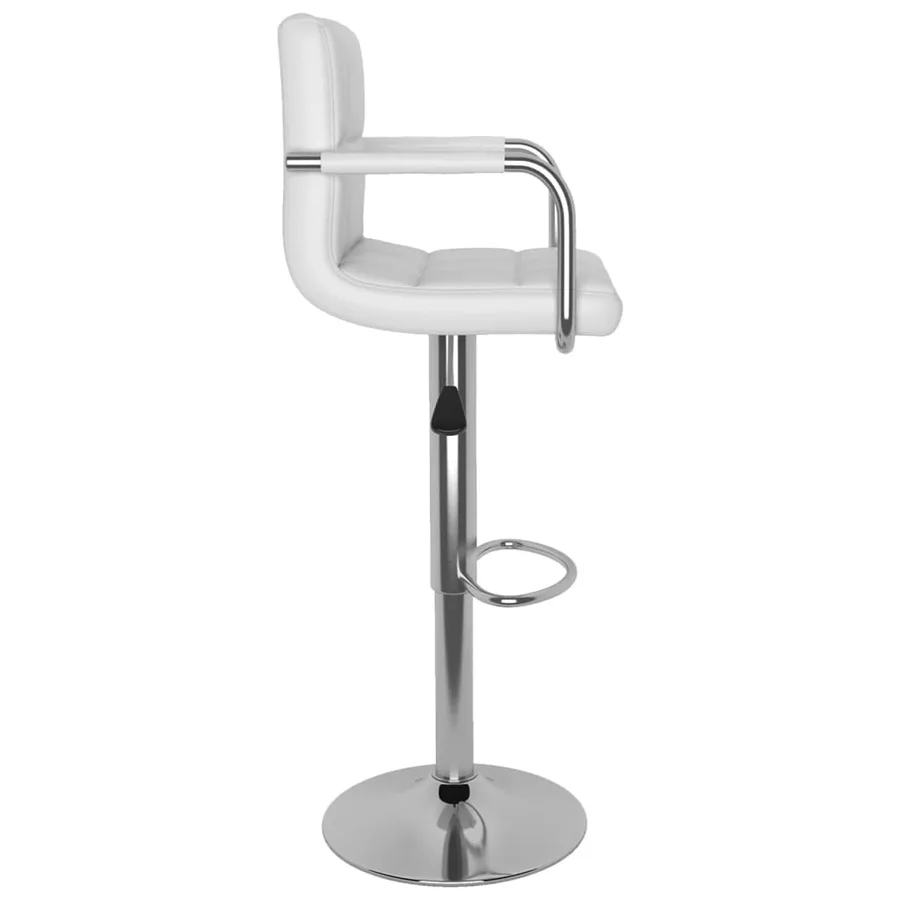 Tabourets de bar lot de 2 blanc similicuir - 5