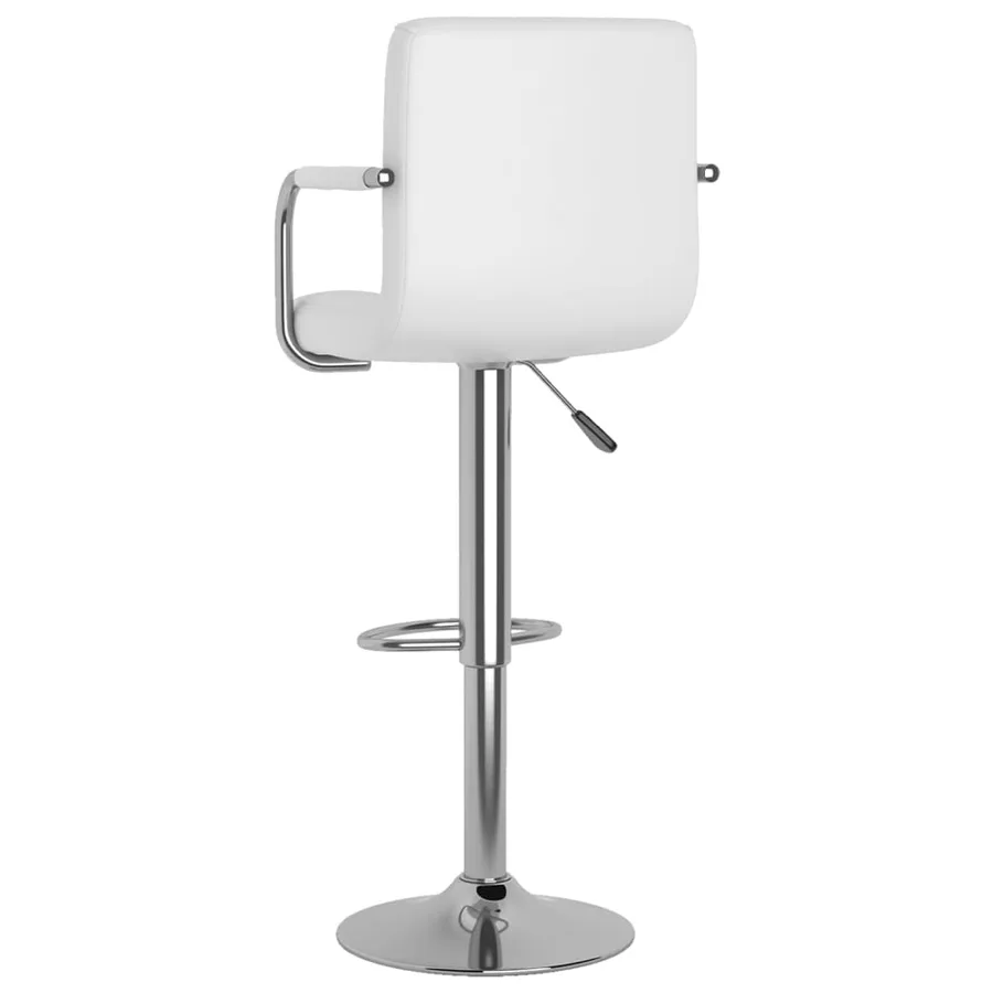 Tabourets de bar lot de 2 blanc similicuir - 6