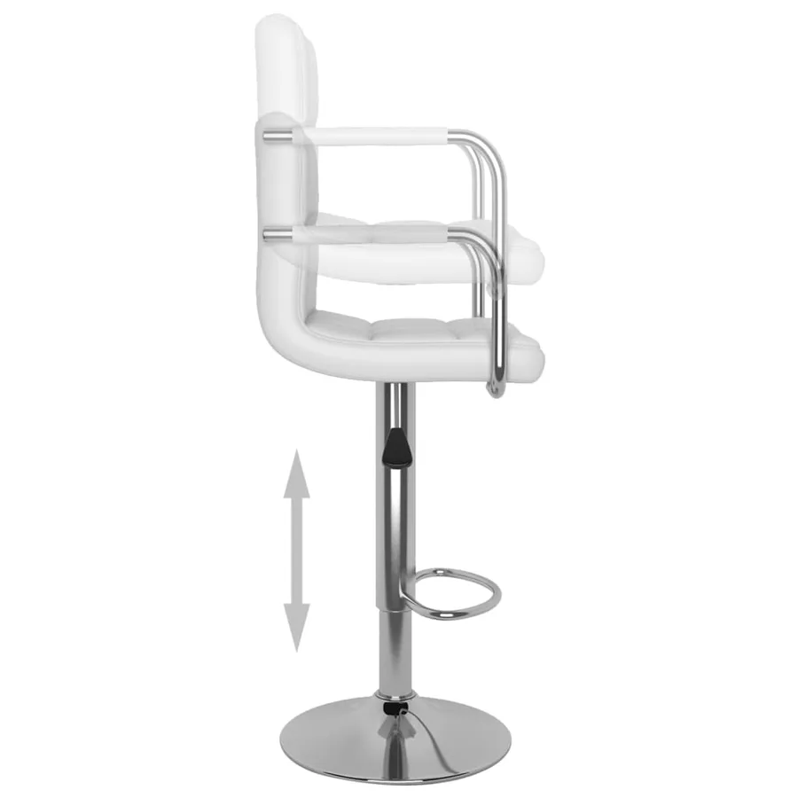 Tabourets de bar lot de 2 blanc similicuir - 7