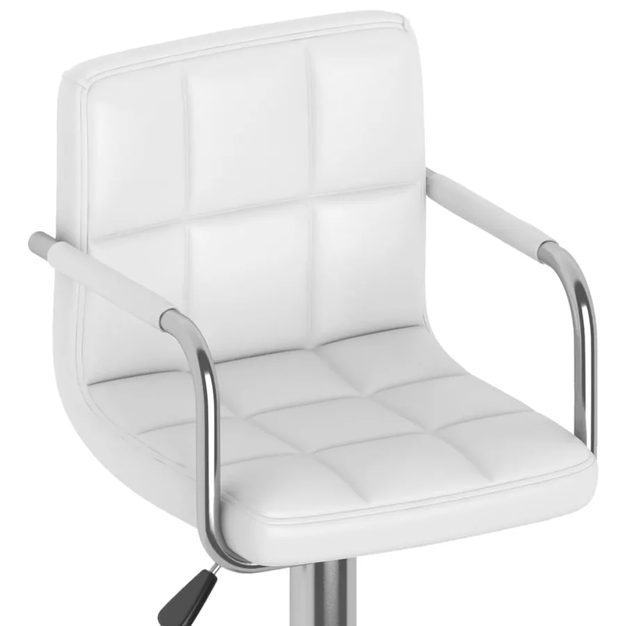 Tabourets de bar lot de 2 blanc similicuir - 8
