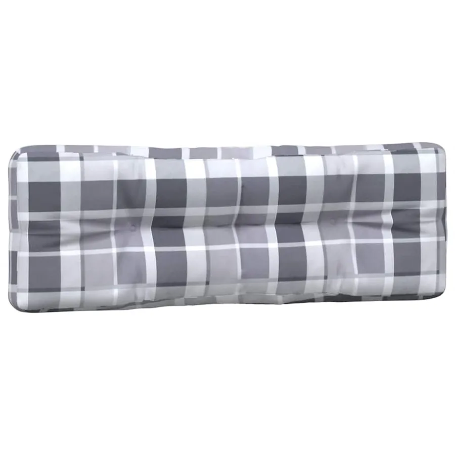 Coussins de palette lot de 5 motif à carreaux gris tissu - 4