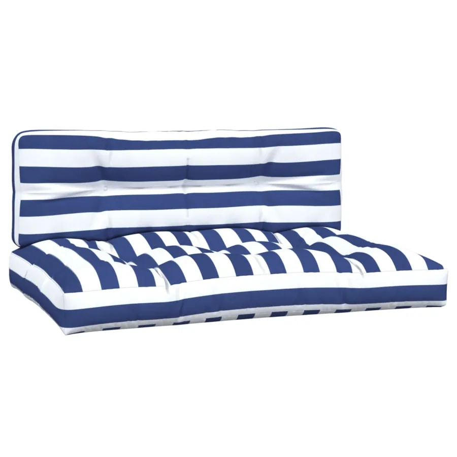 Coussins de palette lot de 2 rayures bleues/blanches tissu - 2