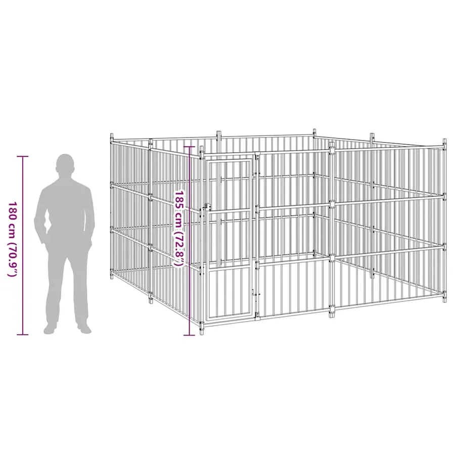 Chenil d'extérieur pour chiens 300 x 300 x 185 cm - 8