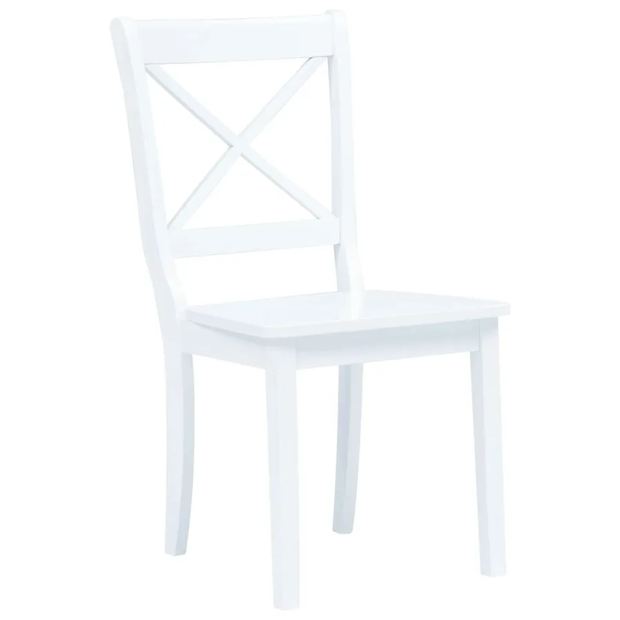 Ensemble de salle à manger 5 pcs Bois d'hévéa Blanc - 3