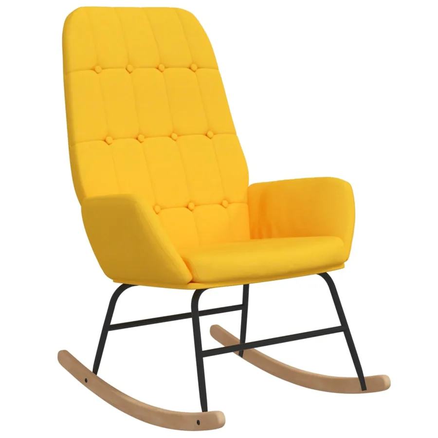 Chaise à bascule Jaune moutarde Tissu - 2