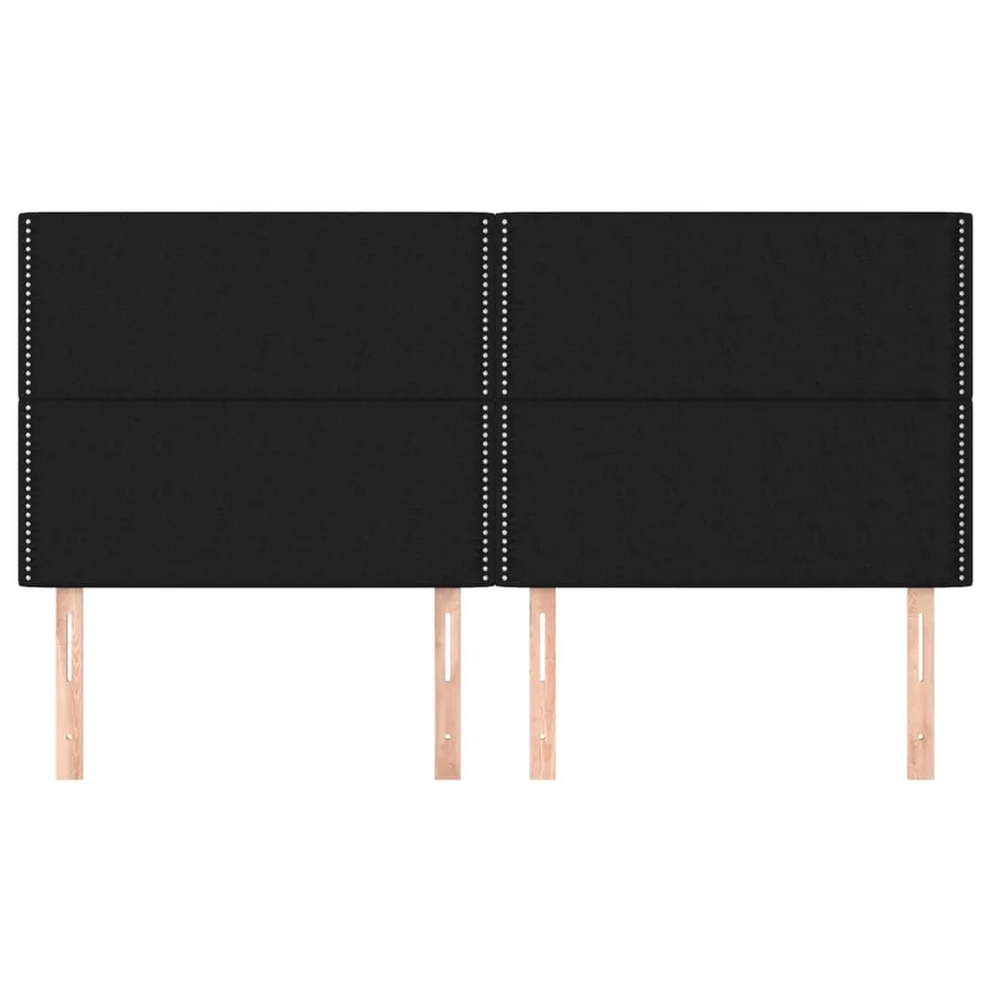 Tête de lit Noir 200x5x118/128 cm Tissu - 3