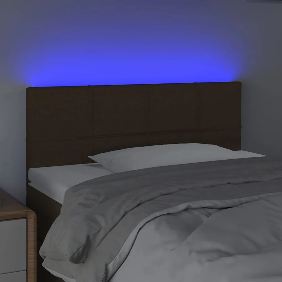 Tête de lit à LED Marron Foncé 80x5x78/88 cm Tissu - 3