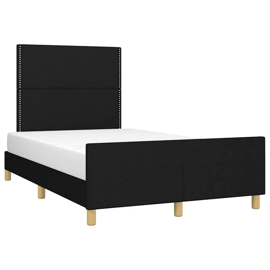 Cadre de lit sans matelas noir 120x200 cm tissu - 3