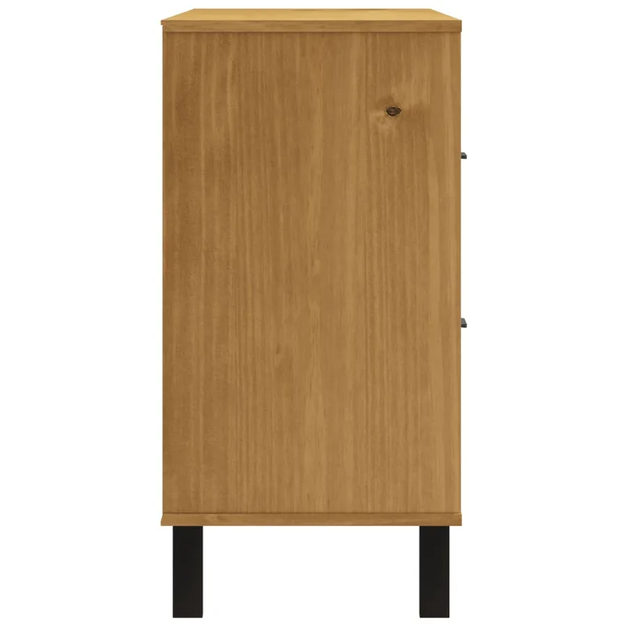 Buffet avec porte vitrée FLAM 110x40x80 cm bois massif de pin - 6