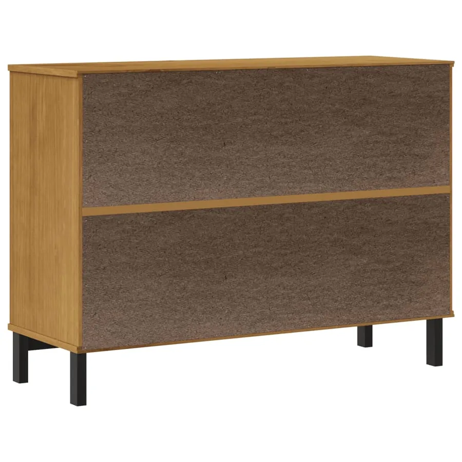 Buffet avec porte vitrée FLAM 110x40x80 cm bois massif de pin - 7