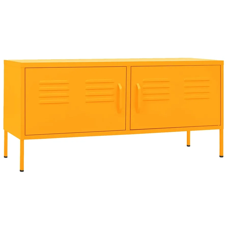 Meuble TV Jaune moutarde 105x35x50 cm Acier - 2