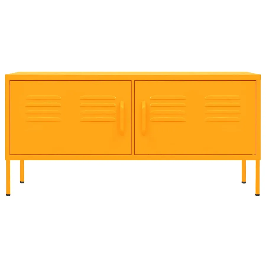 Meuble TV Jaune moutarde 105x35x50 cm Acier - 3