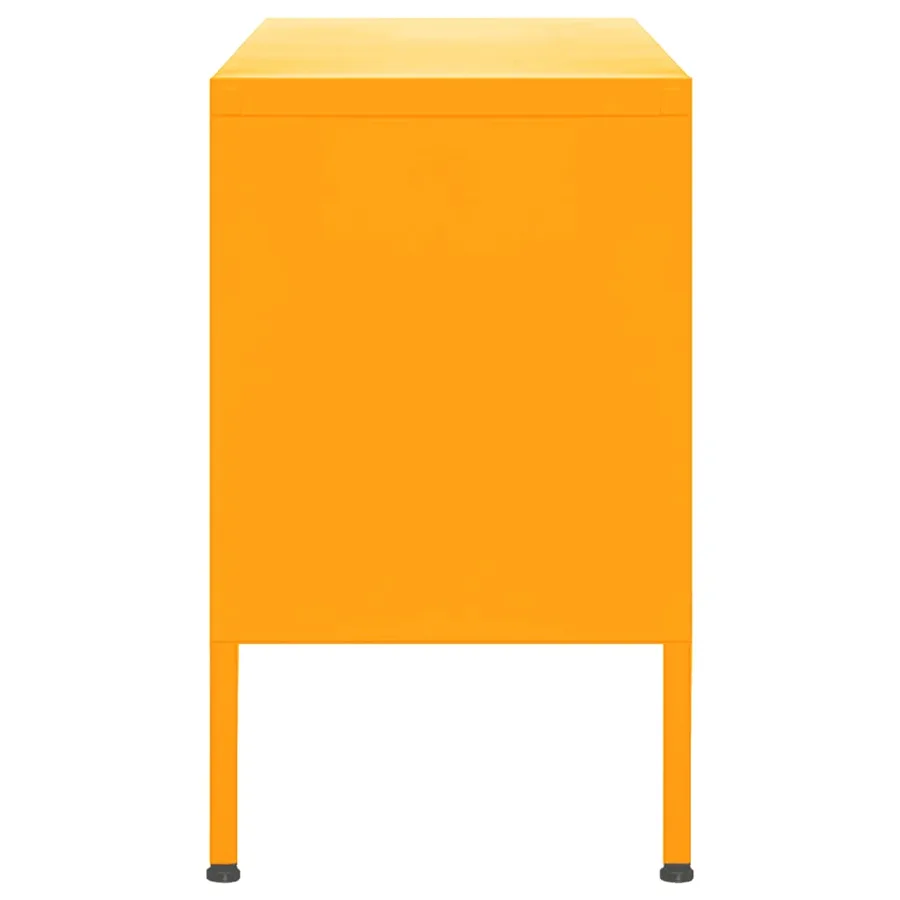Meuble TV Jaune moutarde 105x35x50 cm Acier - 4