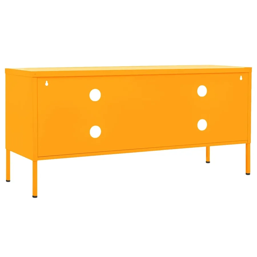Meuble TV Jaune moutarde 105x35x50 cm Acier - 5