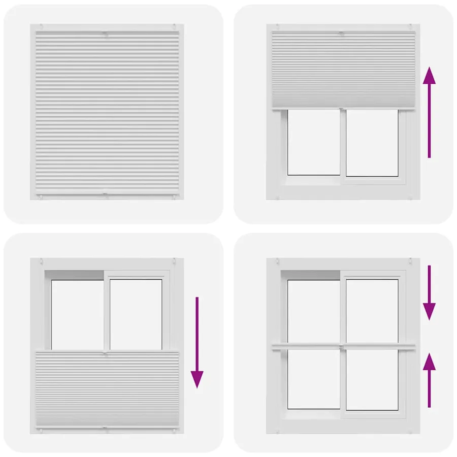 Store plissé 100x100 cm Blanc - 6