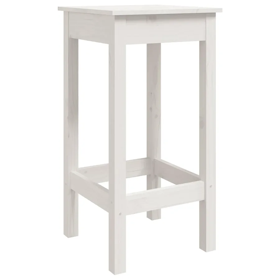Ensemble de bar de jardin 7 pcs blanc bois de pin massif - 7