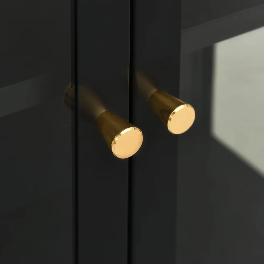 Buffet Noir 75x35x105 cm Acier et verre - 7