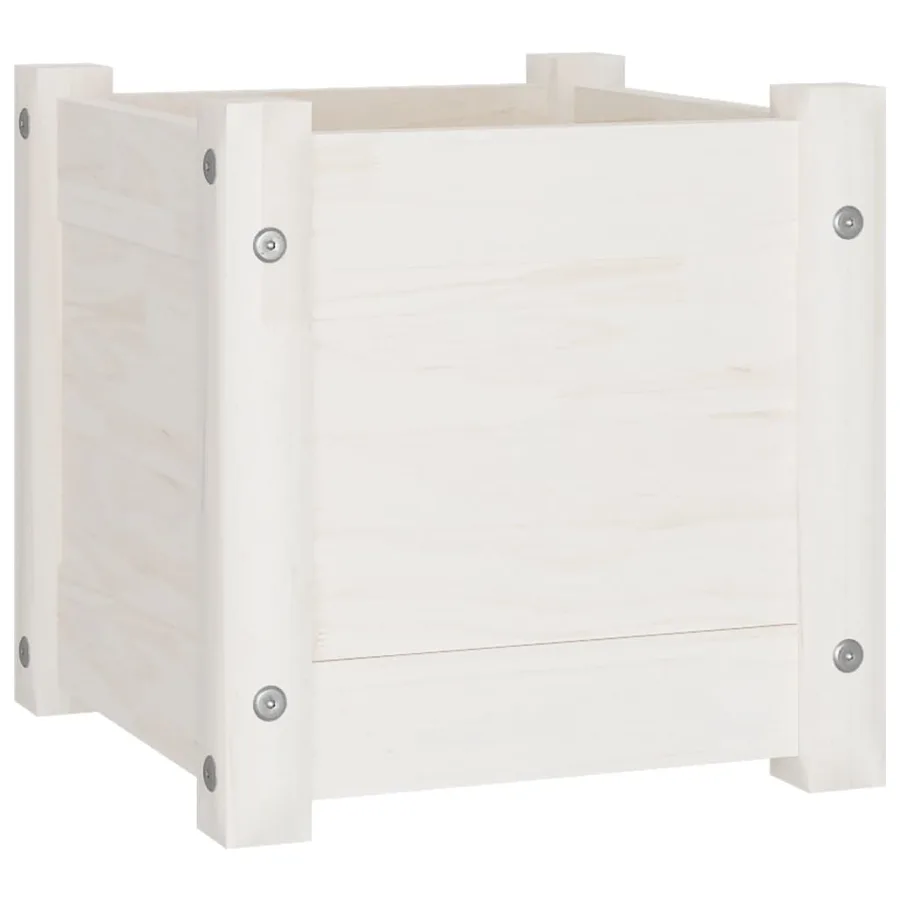 Jardinière d'extérieur Blanc 31x31x31 cm Bois de pin massif - 2