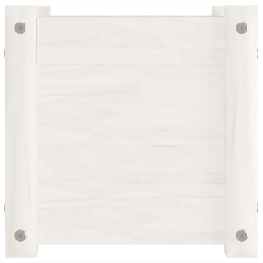 Jardinière d'extérieur Blanc 31x31x31 cm Bois de pin massif - 5