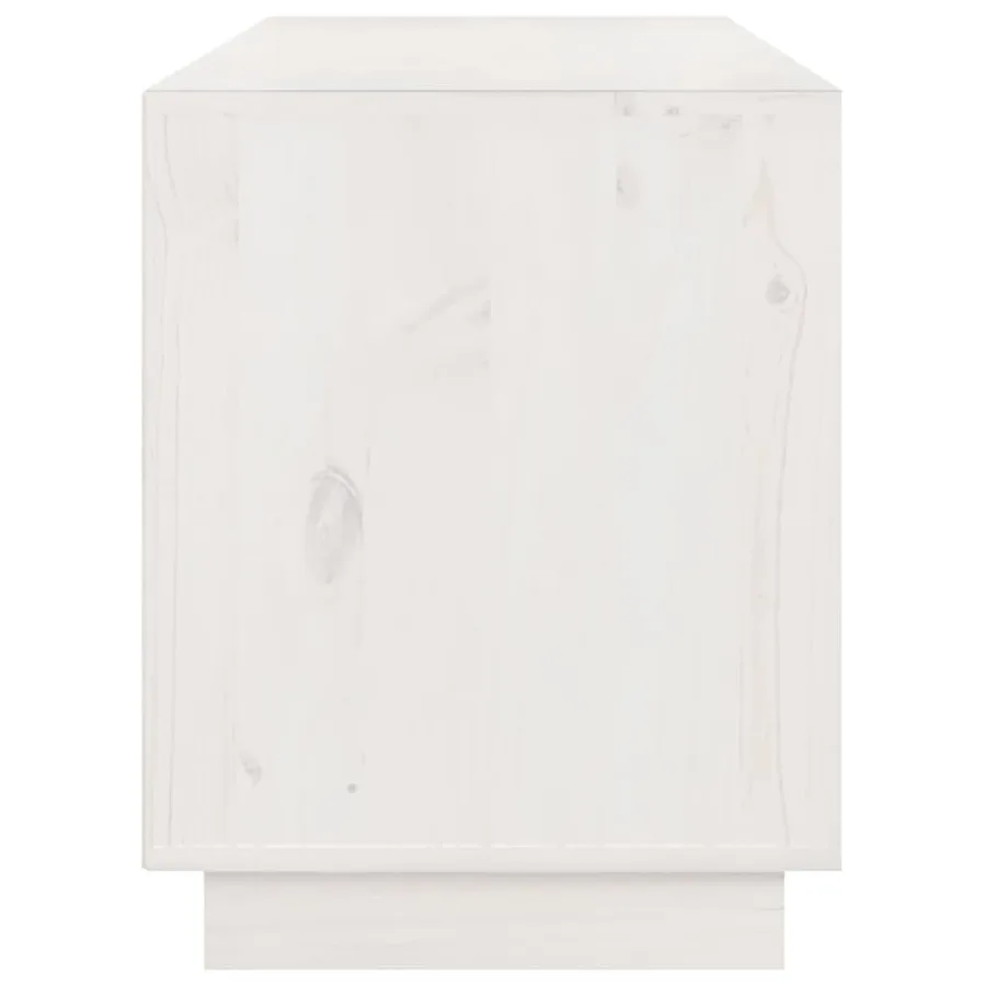 Meuble TV Blanc 176x37x47,5 cm Bois de pin massif - 7