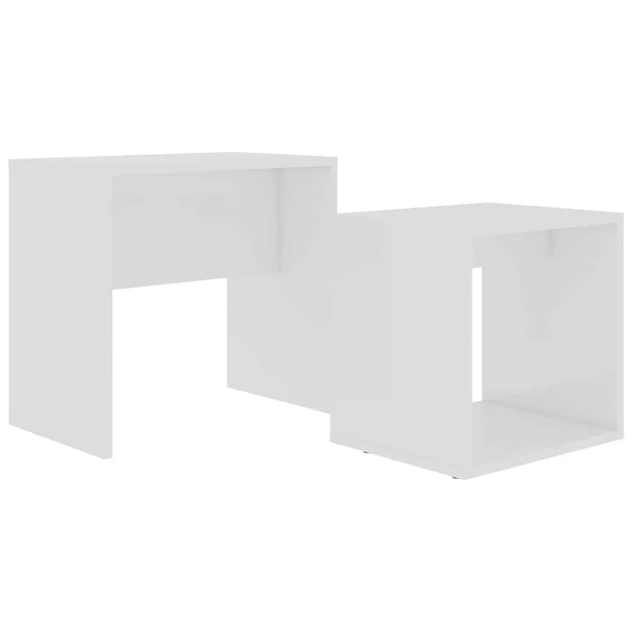 Ensemble de table basse Blanc 48x30x45 cm Bois d'ingénierie - 2