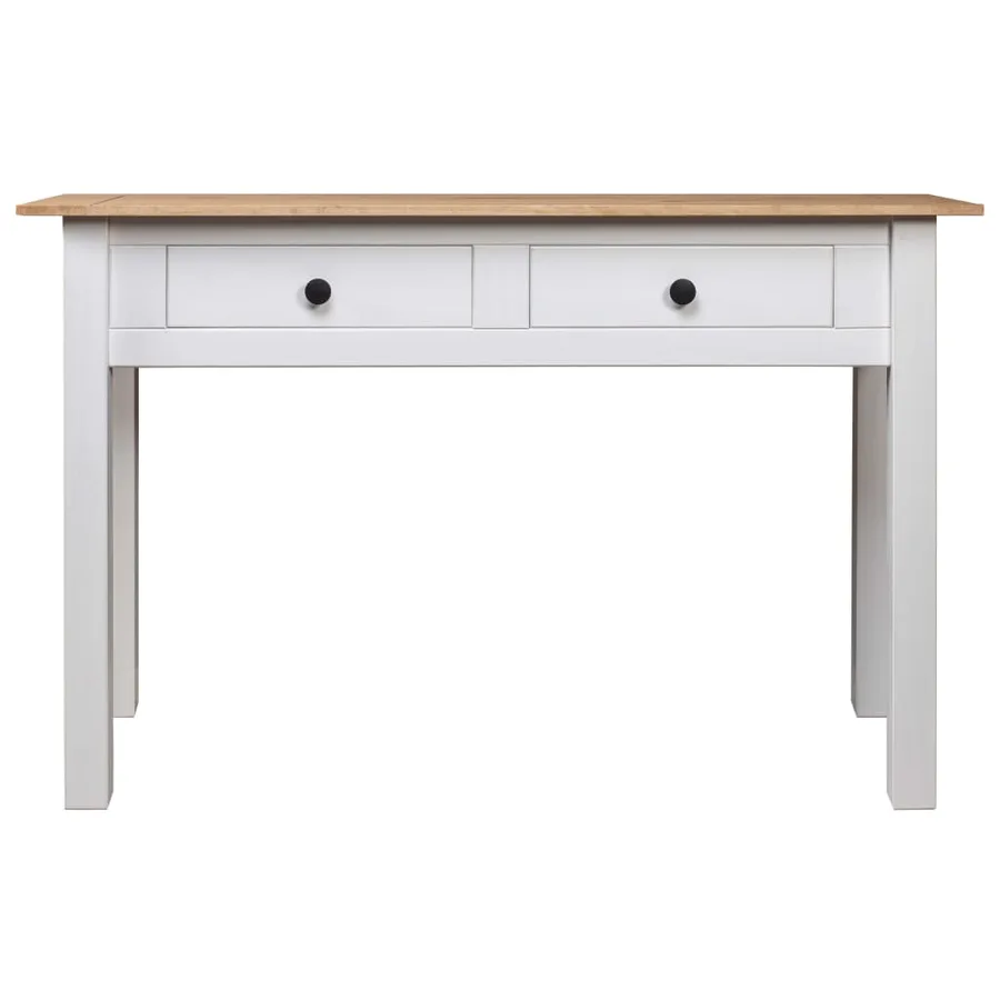 Table console Blanc 110x40x72 cm Pin solide Gamme Panama - 2