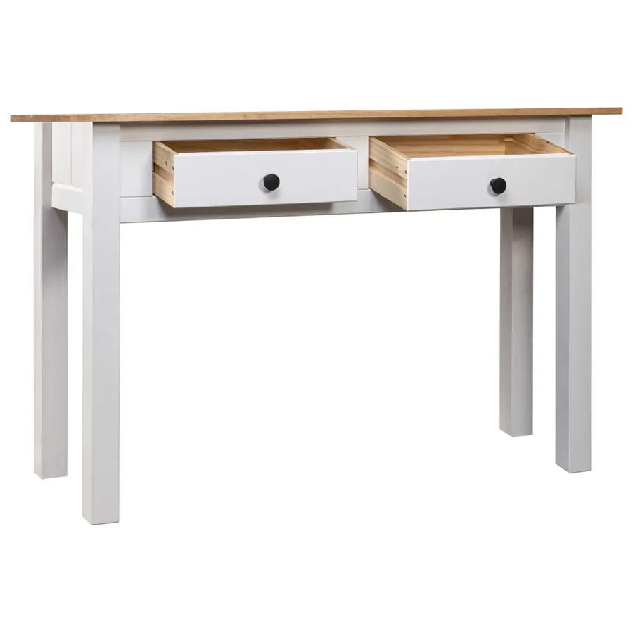 Table console Blanc 110x40x72 cm Pin solide Gamme Panama - 3
