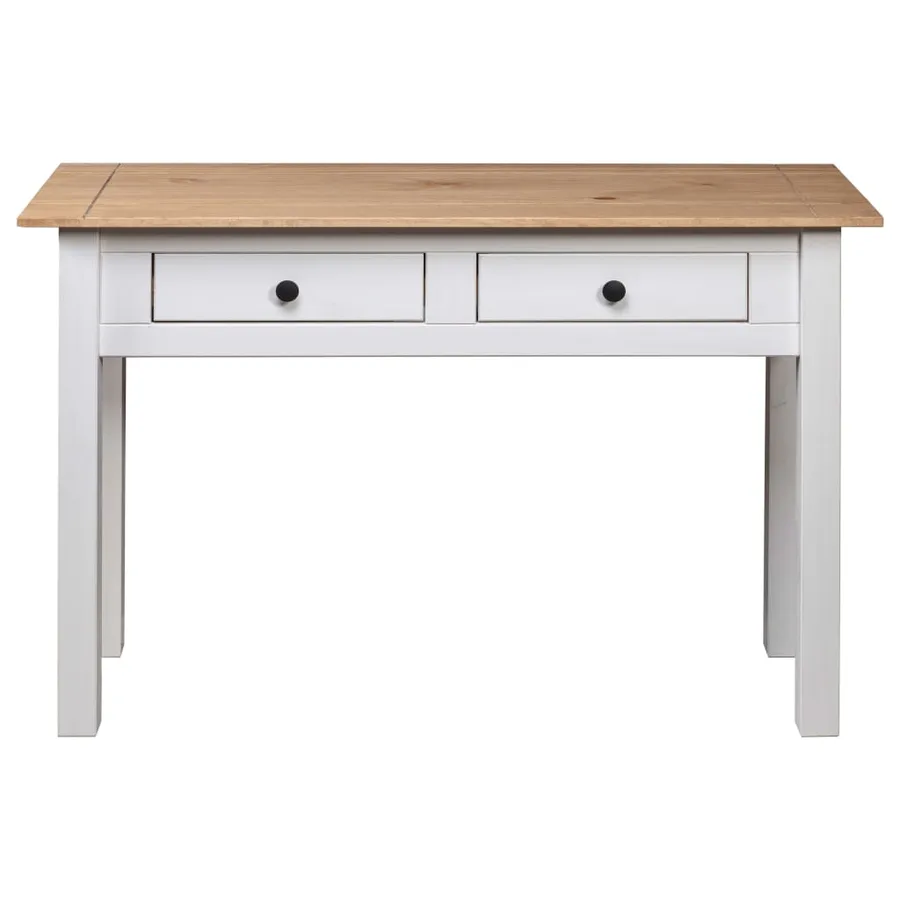 Table console Blanc 110x40x72 cm Pin solide Gamme Panama - 5