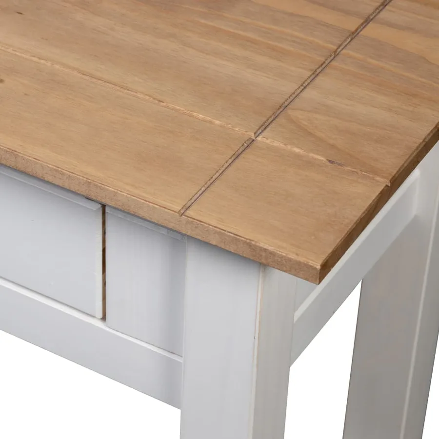 Table console Blanc 110x40x72 cm Pin solide Gamme Panama - 7
