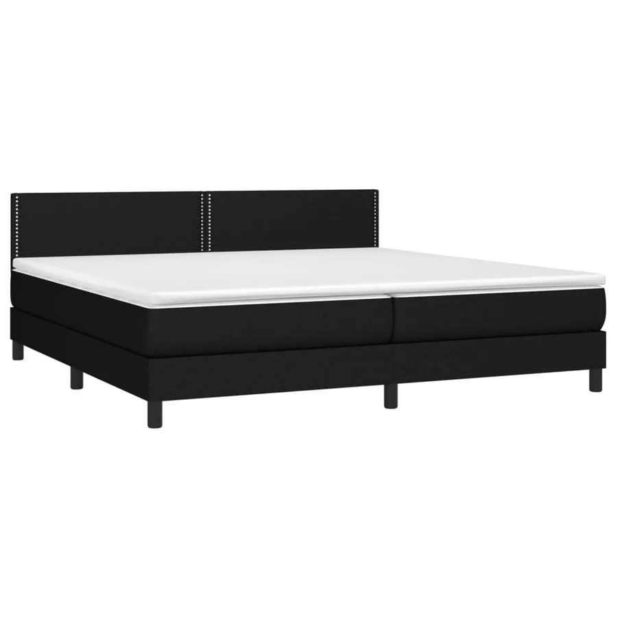 Sommier à lattes de lit avec matelas Noir 200x200 cm Tissu - 3