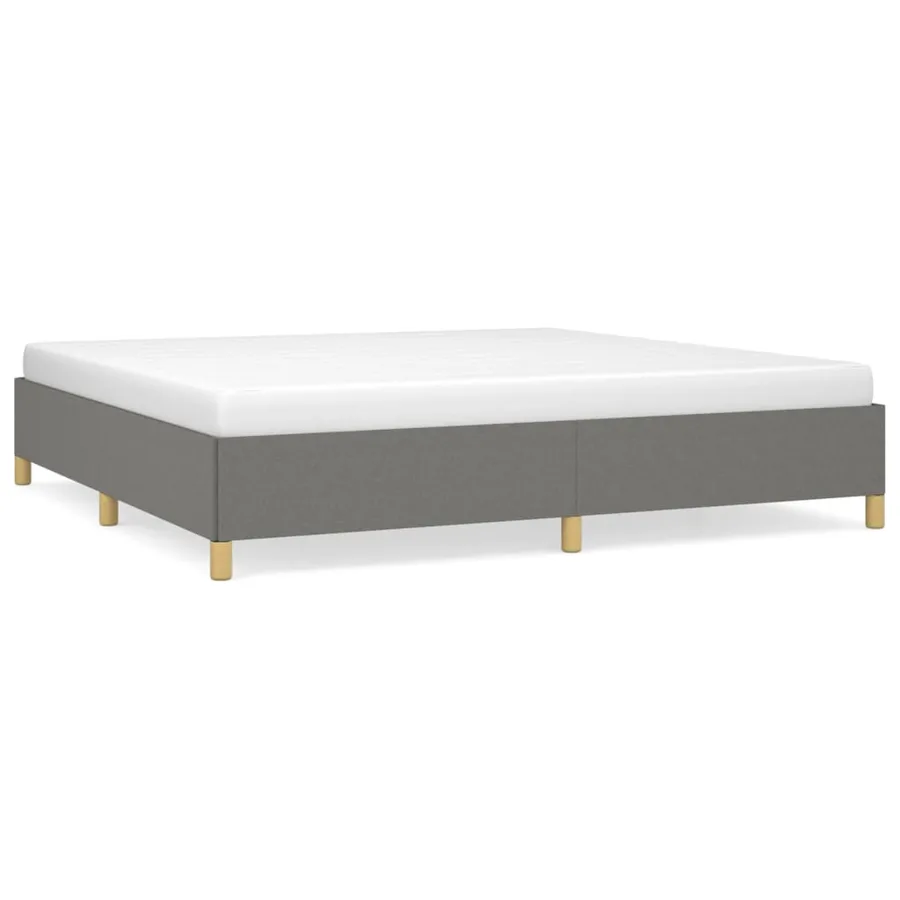 Cadre de lit sans matelas gris foncé 200x200 cm tissu - 2