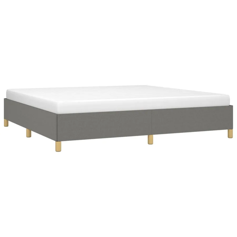 Cadre de lit sans matelas gris foncé 200x200 cm tissu - 3