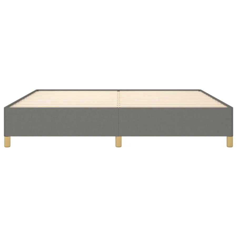 Cadre de lit sans matelas gris foncé 200x200 cm tissu - 5
