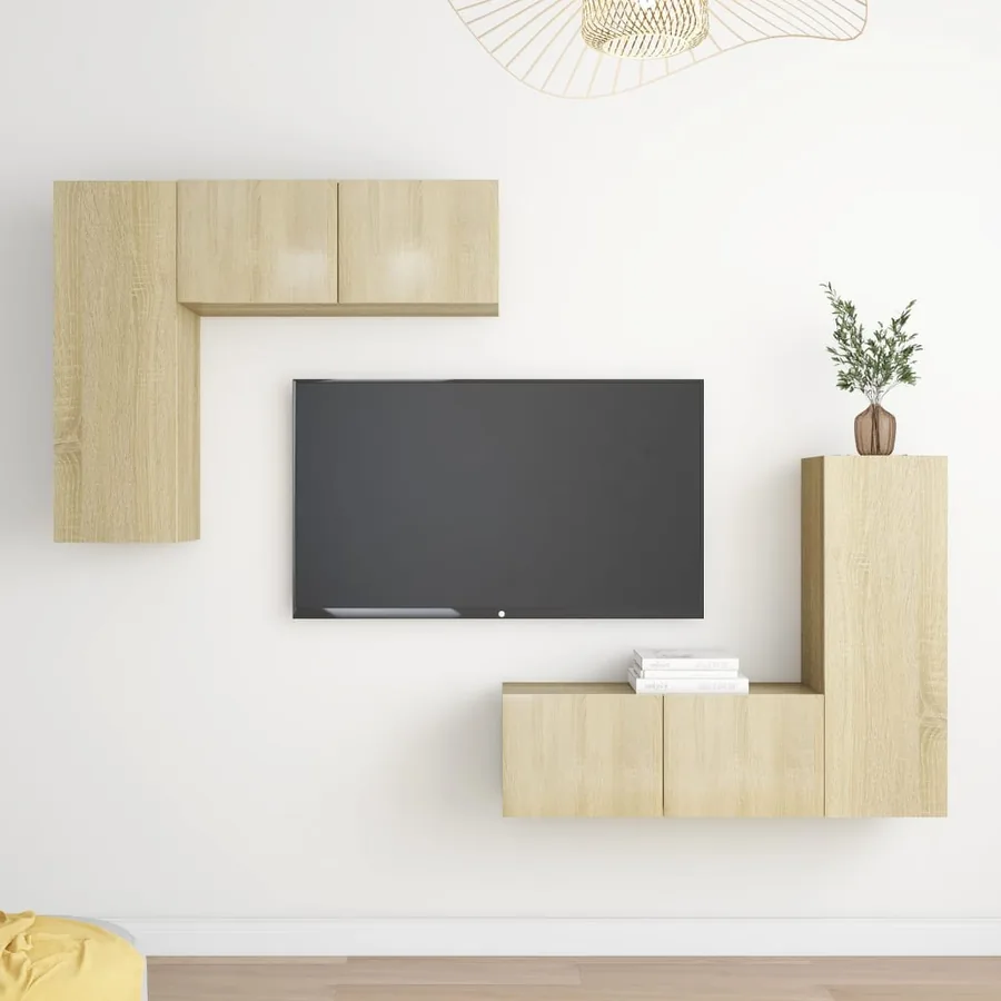 Ensemble de meubles TV 4 pcs Chêne sonoma Bois d'ingénierie