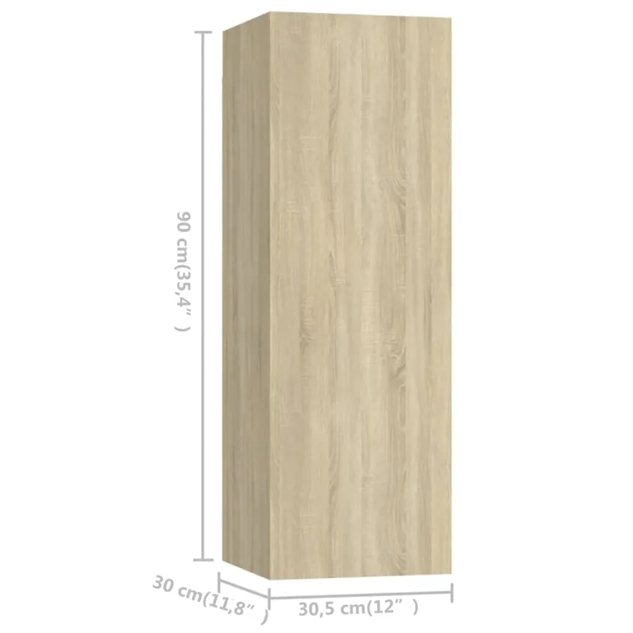 Ensemble de meubles TV 4 pcs Chêne sonoma Bois d'ingénierie - 7