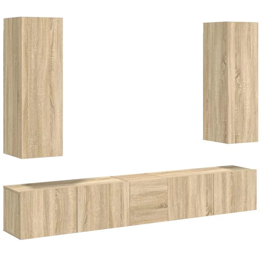 Ensemble de meubles TV 5 pcs Chêne sonoma Bois d'ingénierie - 2