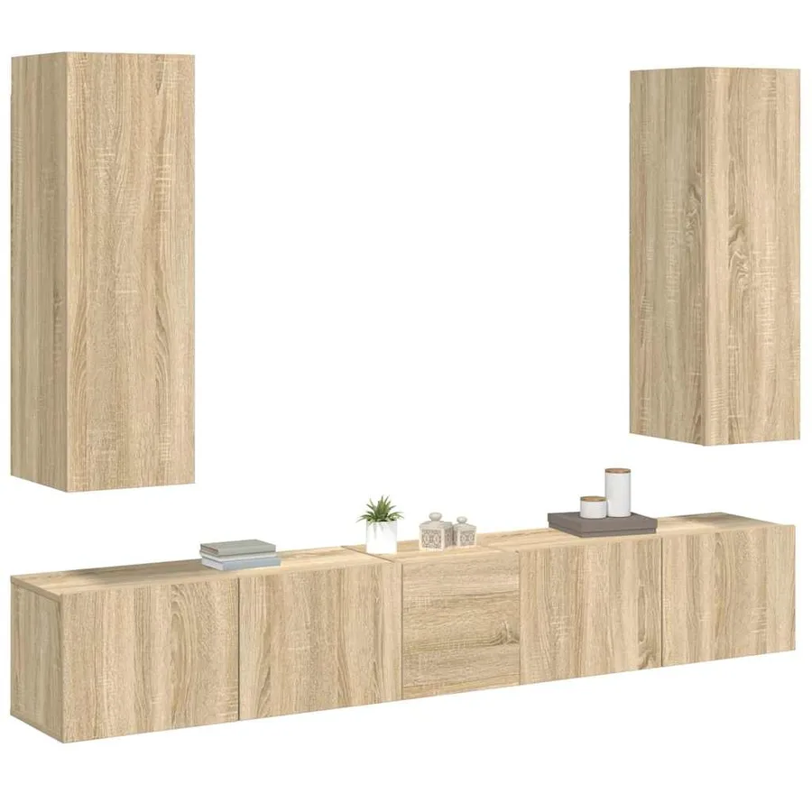 Ensemble de meubles TV 5 pcs Chêne sonoma Bois d'ingénierie - 3