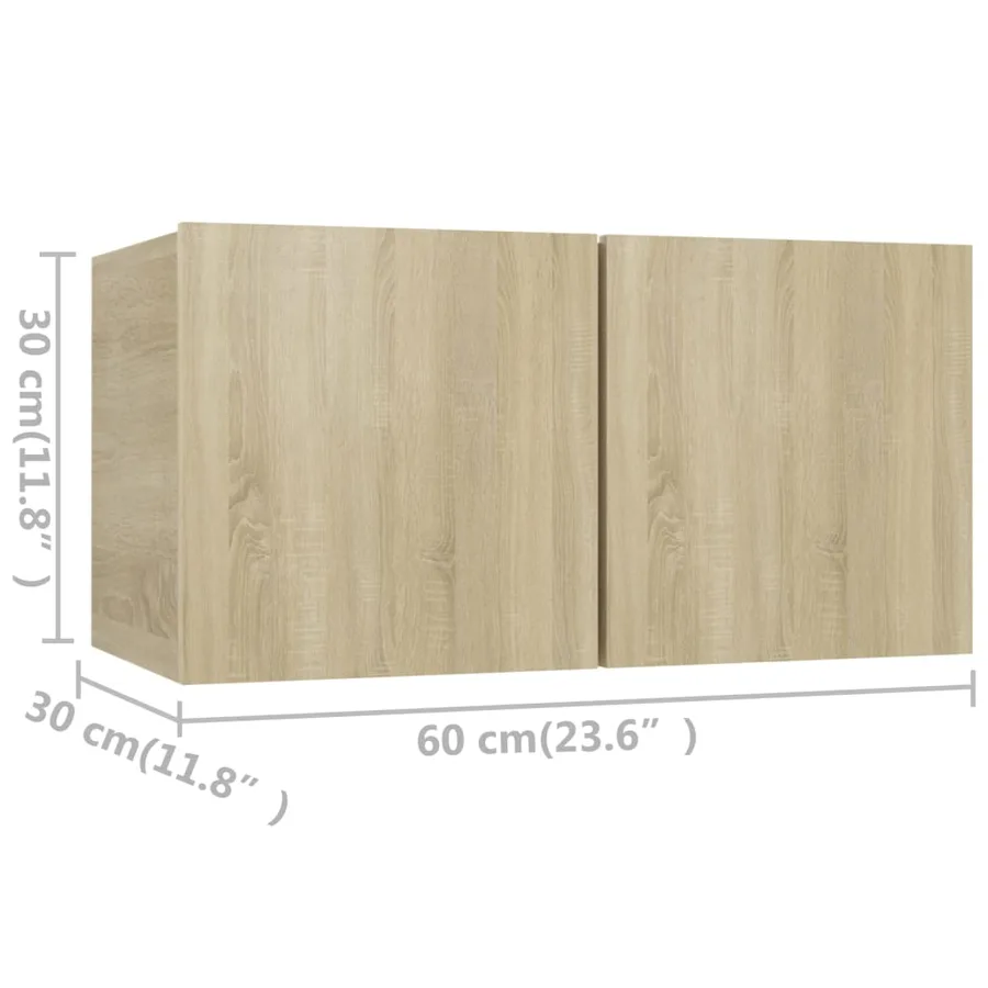Ensemble de meuble TV 4 pcs Chêne sonoma Bois d'ingénierie - 8