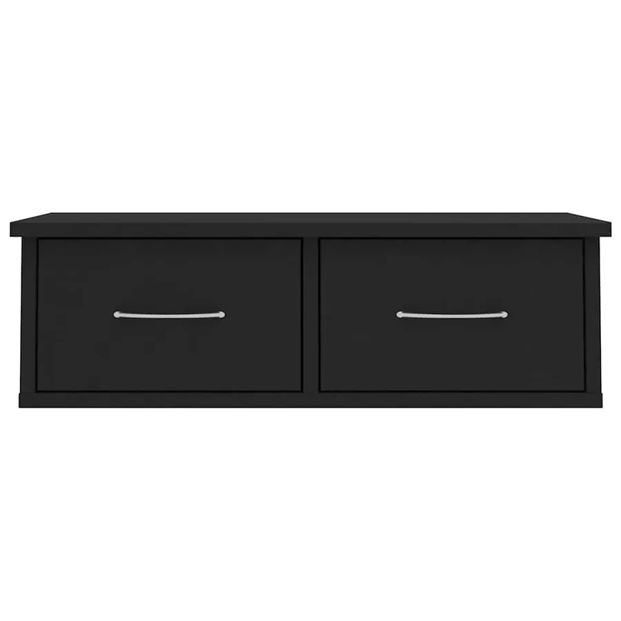Étagère murale avec tiroirs noir 60x26x18,5cm Bois d'ingénierie - 4