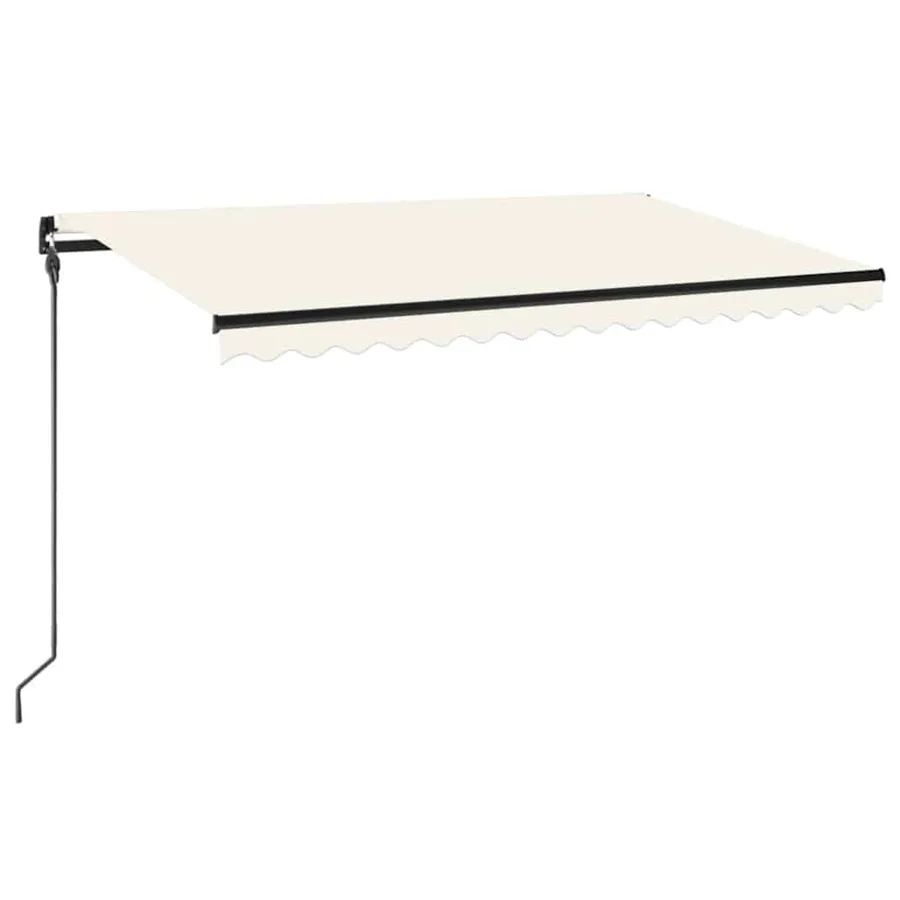 Auvent manuel rétractable avec LED 450x300 cm Crème - 2