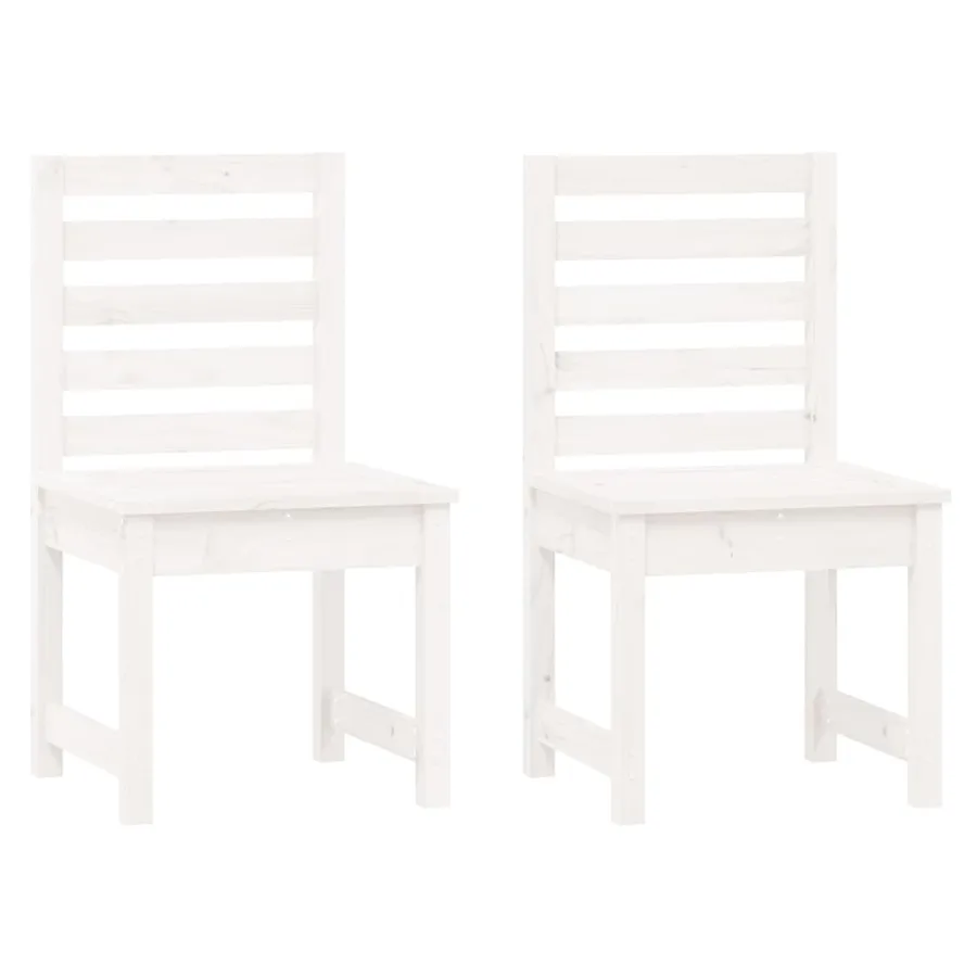 Ensemble de bistrot de jardin 3 pcs blanc bois de pin massif - 6