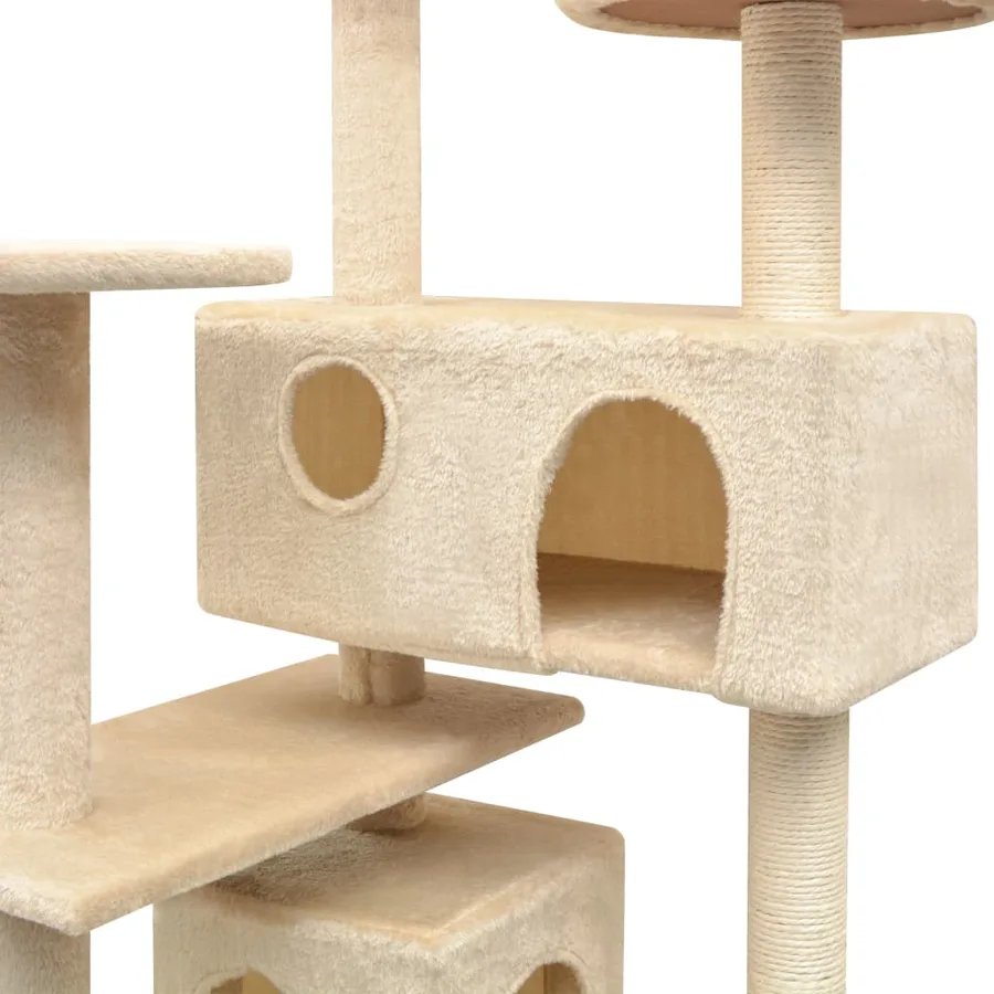 Arbre à chat avec griffoirs en sisal 125 cm Beige - 3