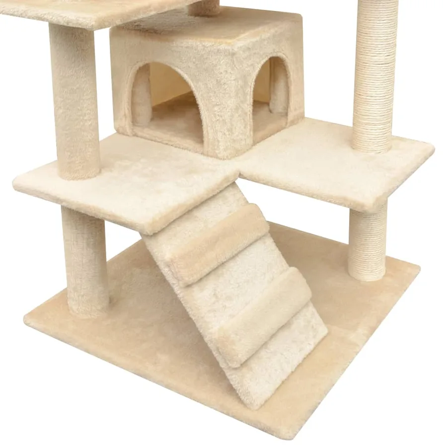 Arbre à chat avec griffoirs en sisal 125 cm Beige - 4