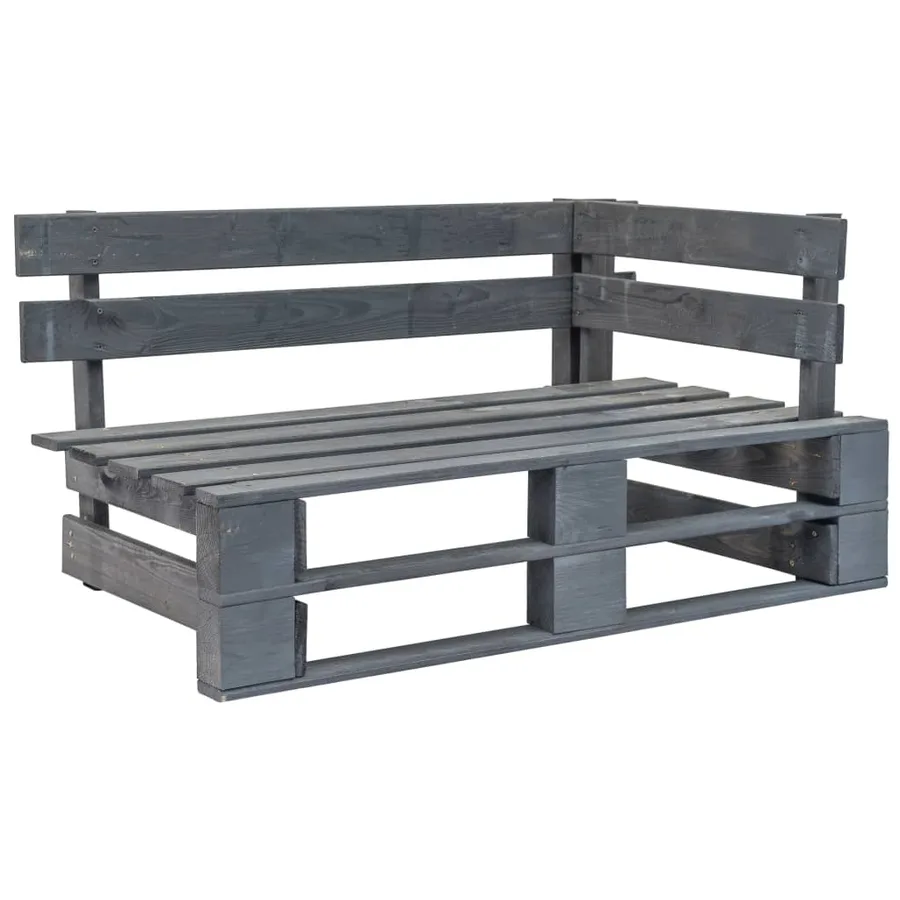 Canapé palette 2 places avec coussins Pin imprégné de gris - 2